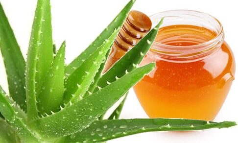 Sulla base di aloe e miele, vengono realizzati impacchi terapeutici per l'osteocondrosi cervicale